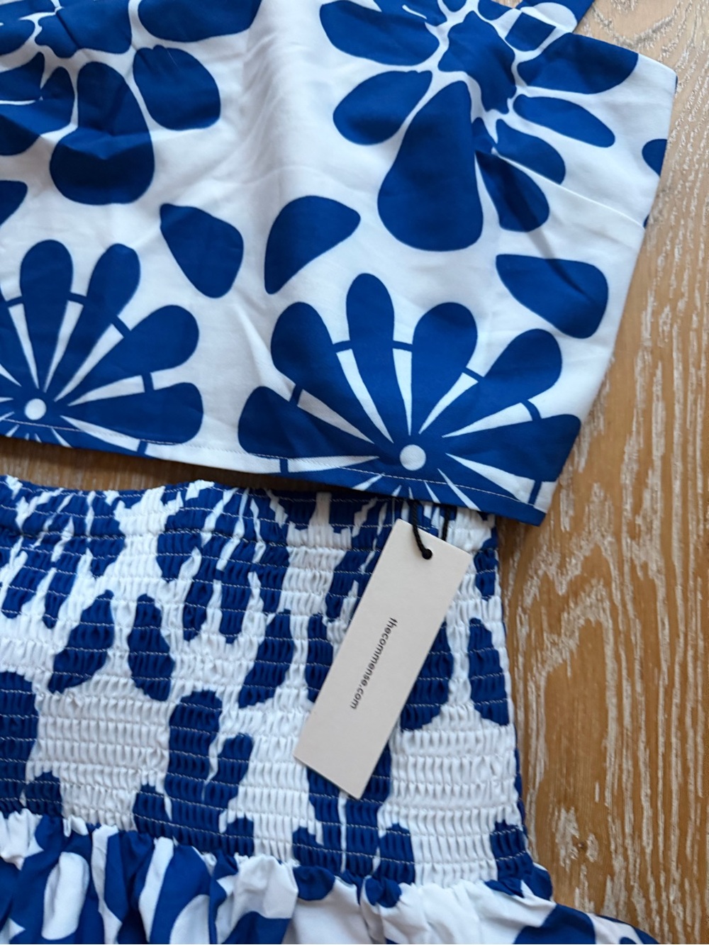 Commense Blue and White Floral Tiered Sundress - Picture 2 of 2